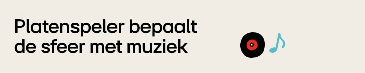 De titel luidt, Platenspeler bepaalt de sfeer met muziek 