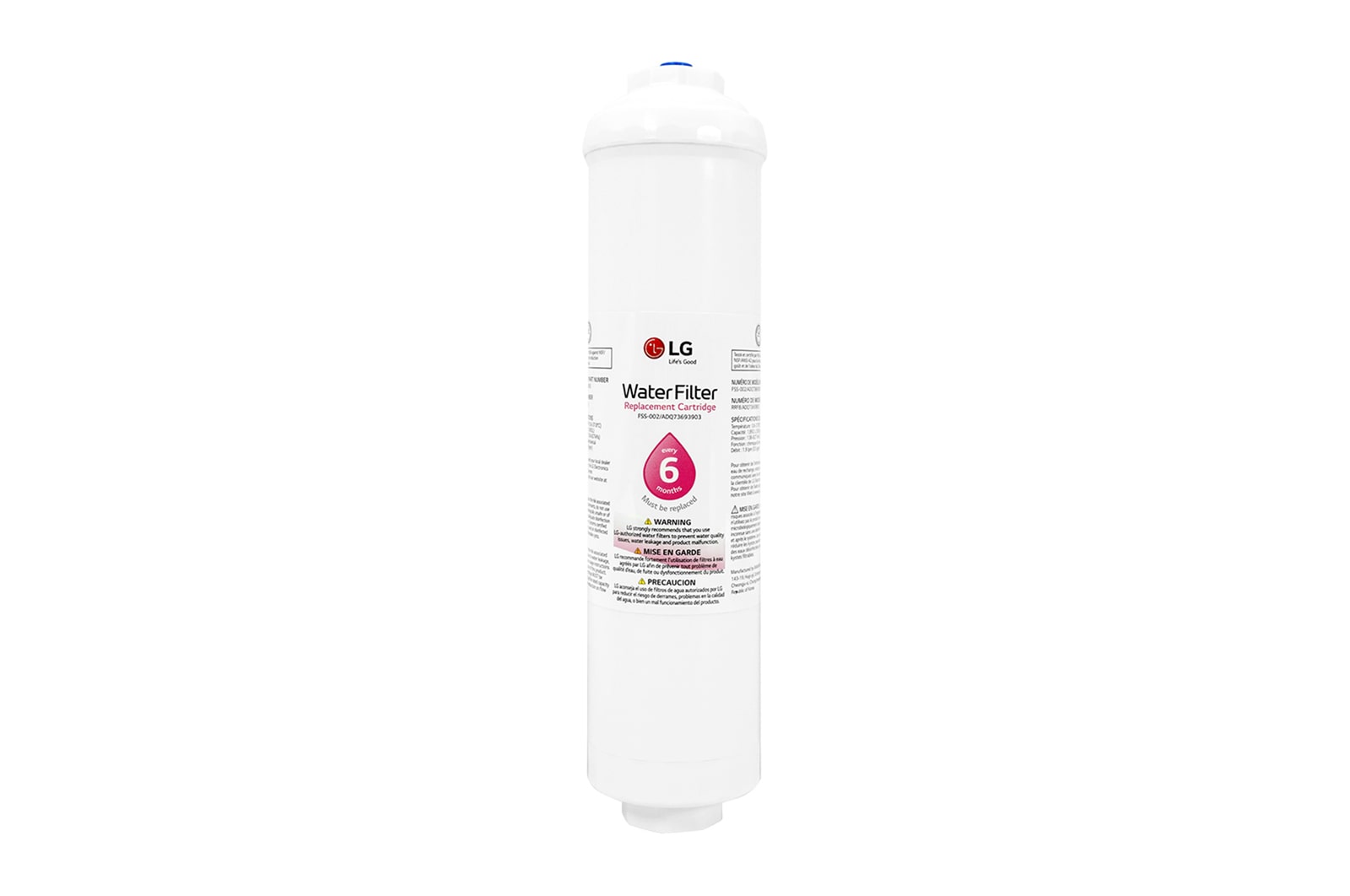Vooraanzicht van LG Amerikaanse koelkast water filter | extern FSS-002