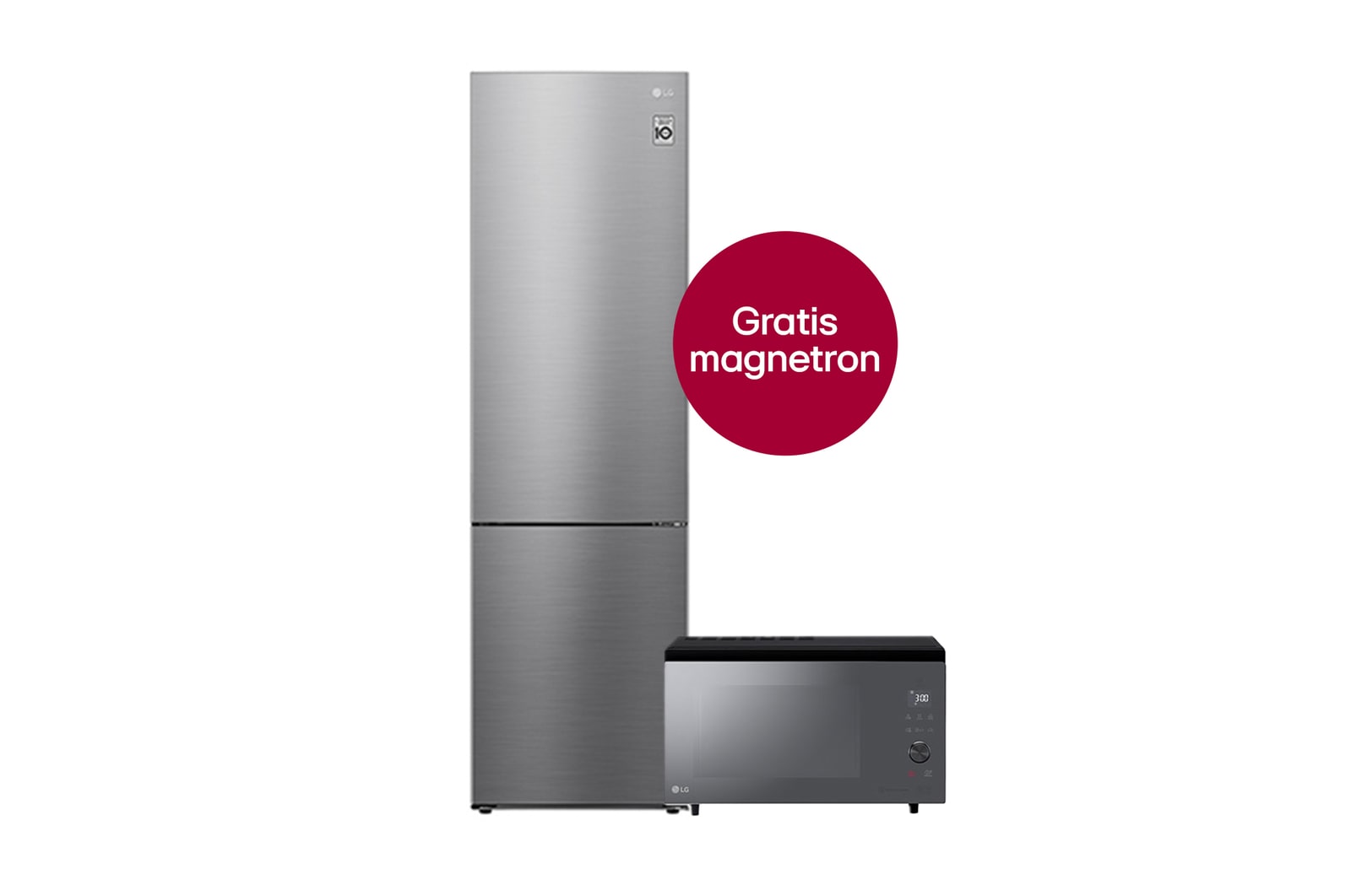 Vooraanzicht van 384L Koelkast &amp; 39L NeoChef Combi Magnetron MJ3965BCR GBP62PZNBC.MJ39BCR