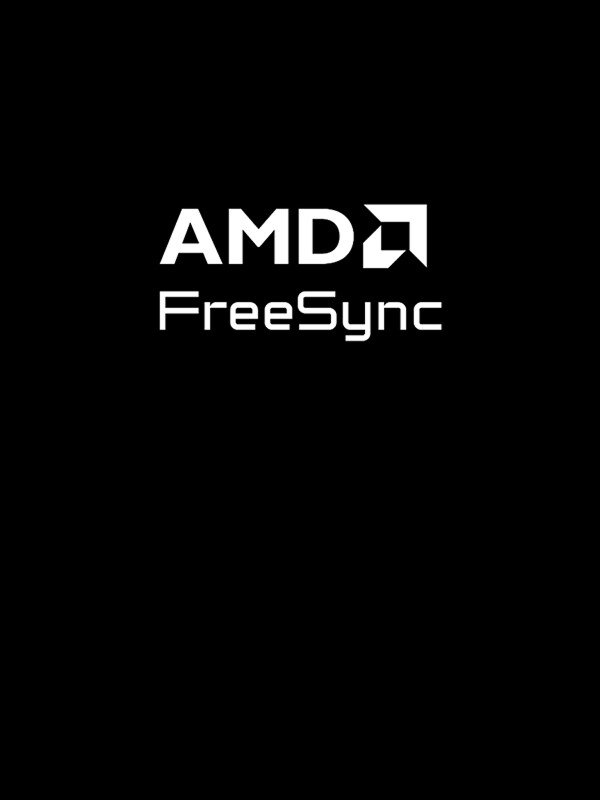 LG monitorbeeld met AMD FreeSync-logo op zwarte achtergrond illustreert variabele verversingssnelheid tegen tearing.