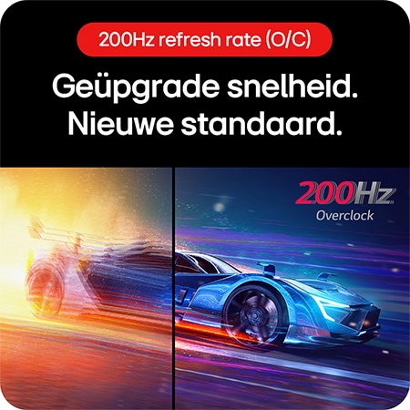 LG UltraGear™ Gaming Monitor 27GS85Q-B met een verversingssnelheid tot 200Hz (O/C), voor ongelooflijk vloeiende en snelle gamesnelheden.