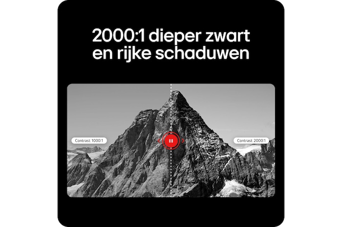 De LG UltraFine Monitor 40U990A demonstreert een 2000:1 contrastverhouding, wat zorgt voor diepere zwarttinten en rijkere schaduwdetails vergeleken met 1000:1.