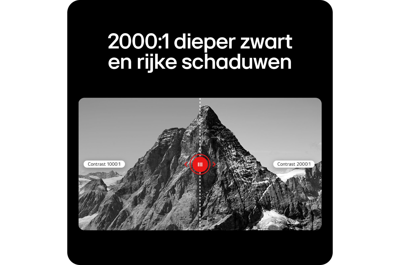 De LG UltraFine Monitor 40U990A demonstreert een 2000:1 contrastverhouding, wat zorgt voor diepere zwarttinten en rijkere schaduwdetails vergeleken met 1000:1.
