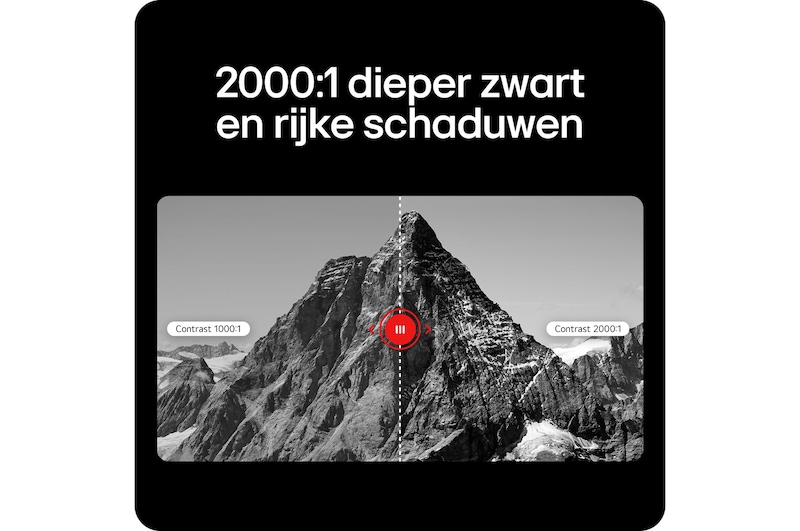 De LG UltraFine Monitor 40U990A demonstreert een 2000:1 contrastverhouding, wat zorgt voor diepere zwarttinten en rijkere schaduwdetails vergeleken met 1000:1.