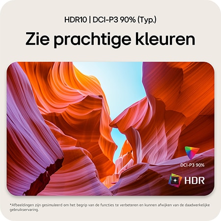 LG Monitor 27US550 levert indrukwekkende kleuren dankzij HDR 10 ondersteuning en 90% DCI-P3 kleurengamma voor een helderder beeld.