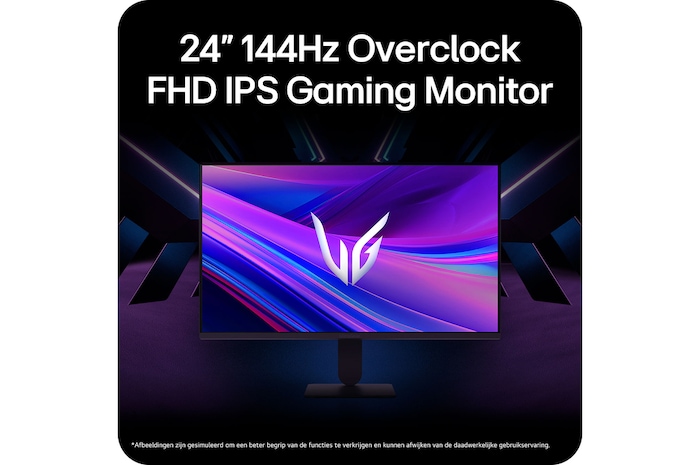 De LG UltraGear™ Monitor 24G411A is een 24-inch 144Hz Overclock FHD IPS Gaming Monitor, wat snelle en vloeiende gameprestaties garandeert.