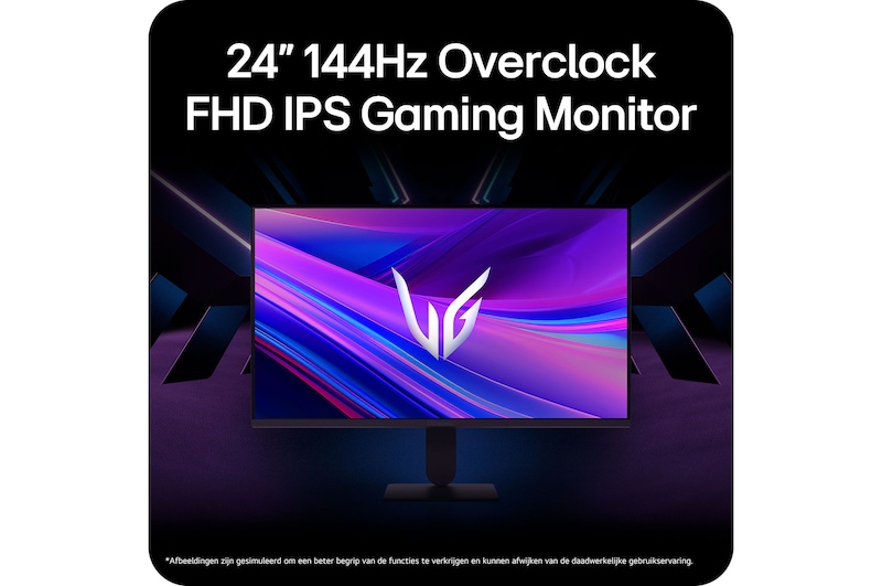 De LG UltraGear™ Monitor 24G411A is een 24-inch 144Hz Overclock FHD IPS Gaming Monitor, wat snelle en vloeiende gameprestaties garandeert.