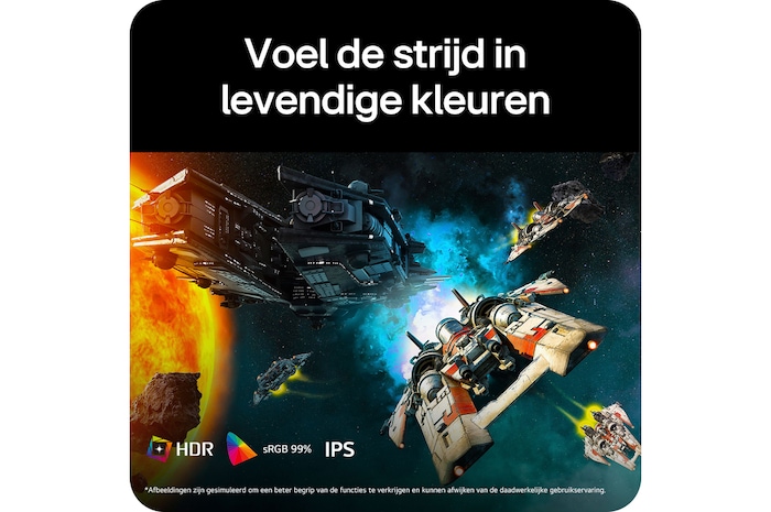 De LG UltraGear™ Monitor 24G411A levert intense game-ervaringen met levendige kleuren, ondersteund door HDR, sRGB 99% en een IPS-paneel.