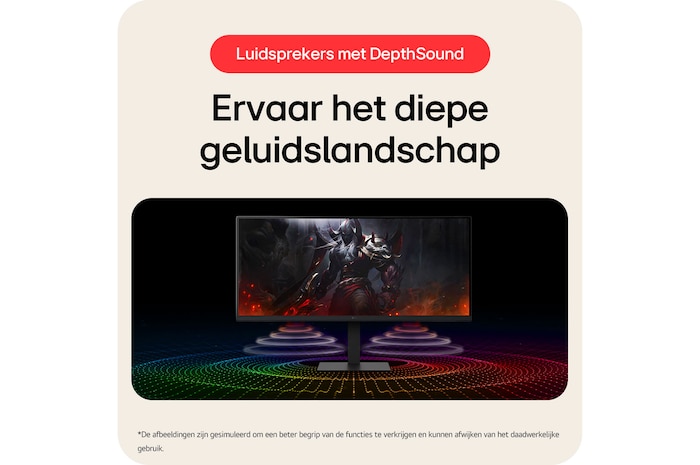 De LG UltraWide™ Monitor 34U650A levert een diep geluidslandschap via ingebouwde luidsprekers, geoptimaliseerd voor meeslepende gaming en entertainment.