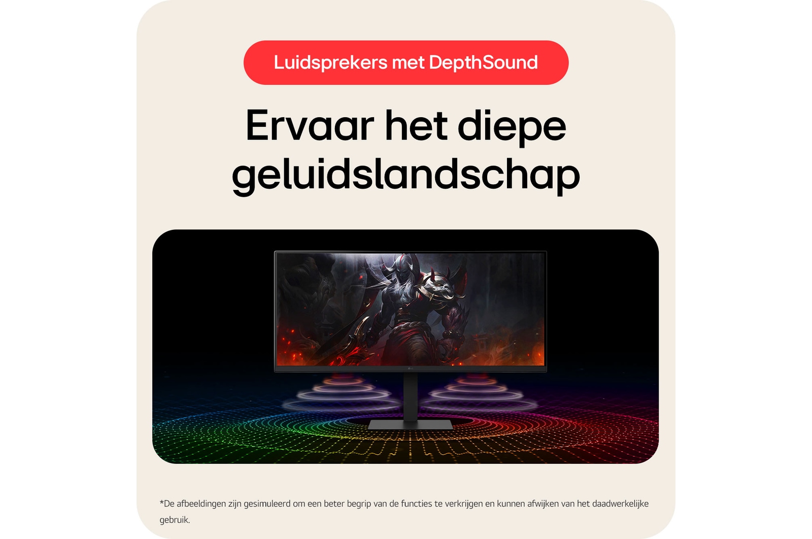 De LG UltraWide™ Monitor 34U650A levert een diep geluidslandschap via ingebouwde luidsprekers, geoptimaliseerd voor meeslepende gaming en entertainment.