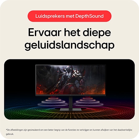 De LG UltraWide™ Monitor 34U650A levert een diep geluidslandschap via ingebouwde luidsprekers, geoptimaliseerd voor meeslepende gaming en entertainment.