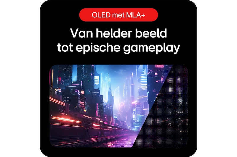 LG UltraGear Gaming Monitor 27GX704A, met de nadruk op de OLED met MLA+ displaytechnologie en een visuele ervaring voor epische gameplay.