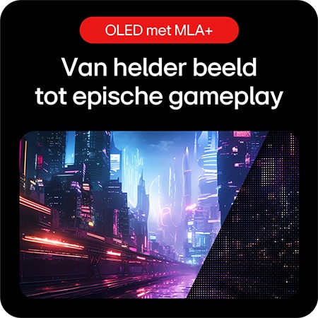 LG UltraGear Gaming Monitor 27GX704A, met de nadruk op de OLED met MLA+ displaytechnologie en een visuele ervaring voor epische gameplay.