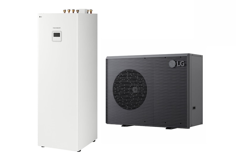 Vooraanzicht van R290 Monobloc Combi Unit, 3Ø, 9 kW HN1639HY NK0 + HM093HF UB40