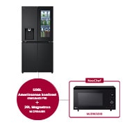 Voorkant van 508L Amerikaanse koelkast Zwart | InstaView™ | DoorCooling+™ | Uvnano™ - GMG860EPBE