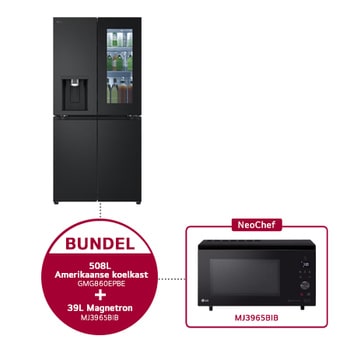 Voorkant van 508L Amerikaanse koelkast Zwart | InstaView™ | DoorCooling+™ | Uvnano™ - GMG860EPBE