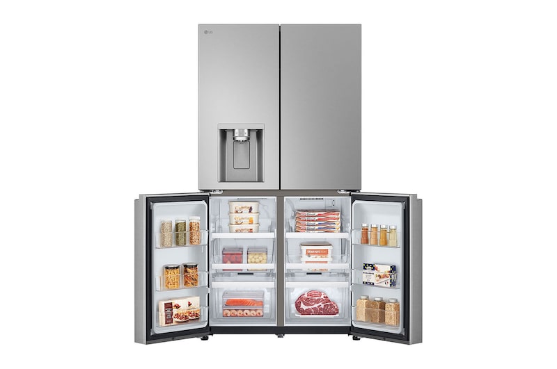 Bottom door open with food 