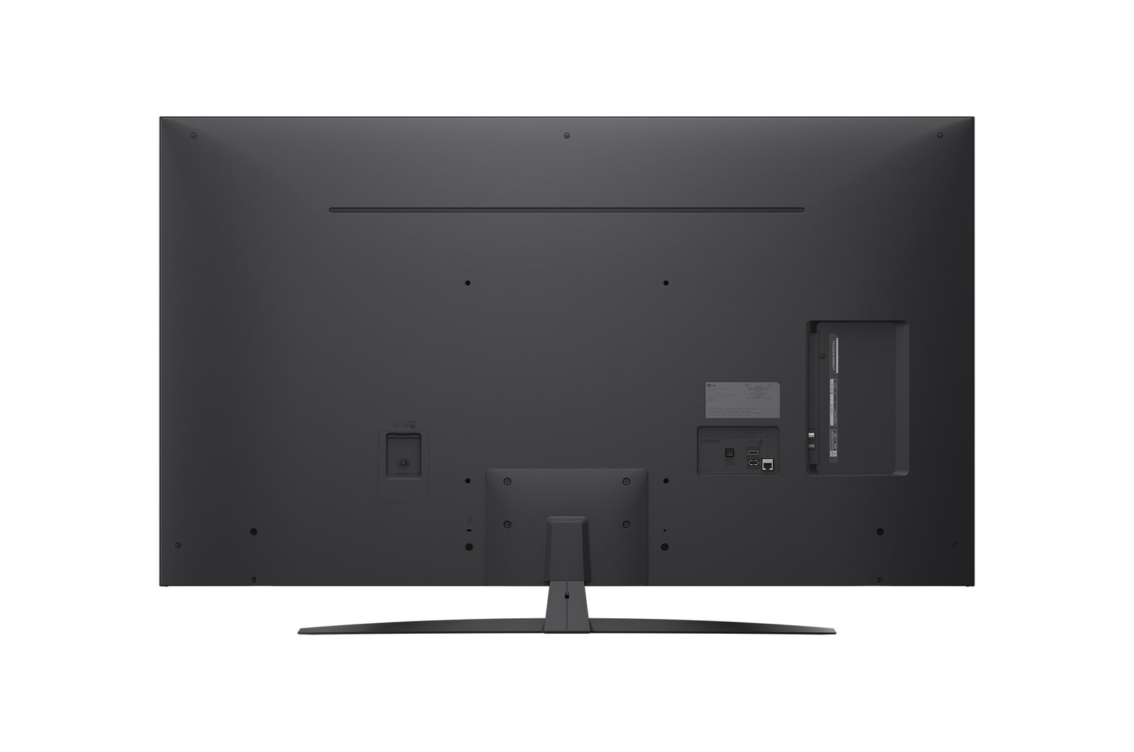 LG TV-scherm met een AI Magic Remote op de voorgrond. De AI-knop is gemarkeerd en een tekstballon toont tekst, stel een film voor die ik leuk vind. Op het scherm zien we het gebruikerspictogram E, dat aangeeft hoe AI Voice ID in staat was om te identificeren welke gebruiker het was en gepersonaliseerde aanbevelingen te geven op basis van alleen hun stem.