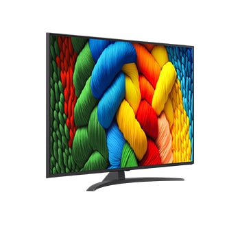 Naar links gericht zijaanzicht van de LG NanoCell NANO80 TV.