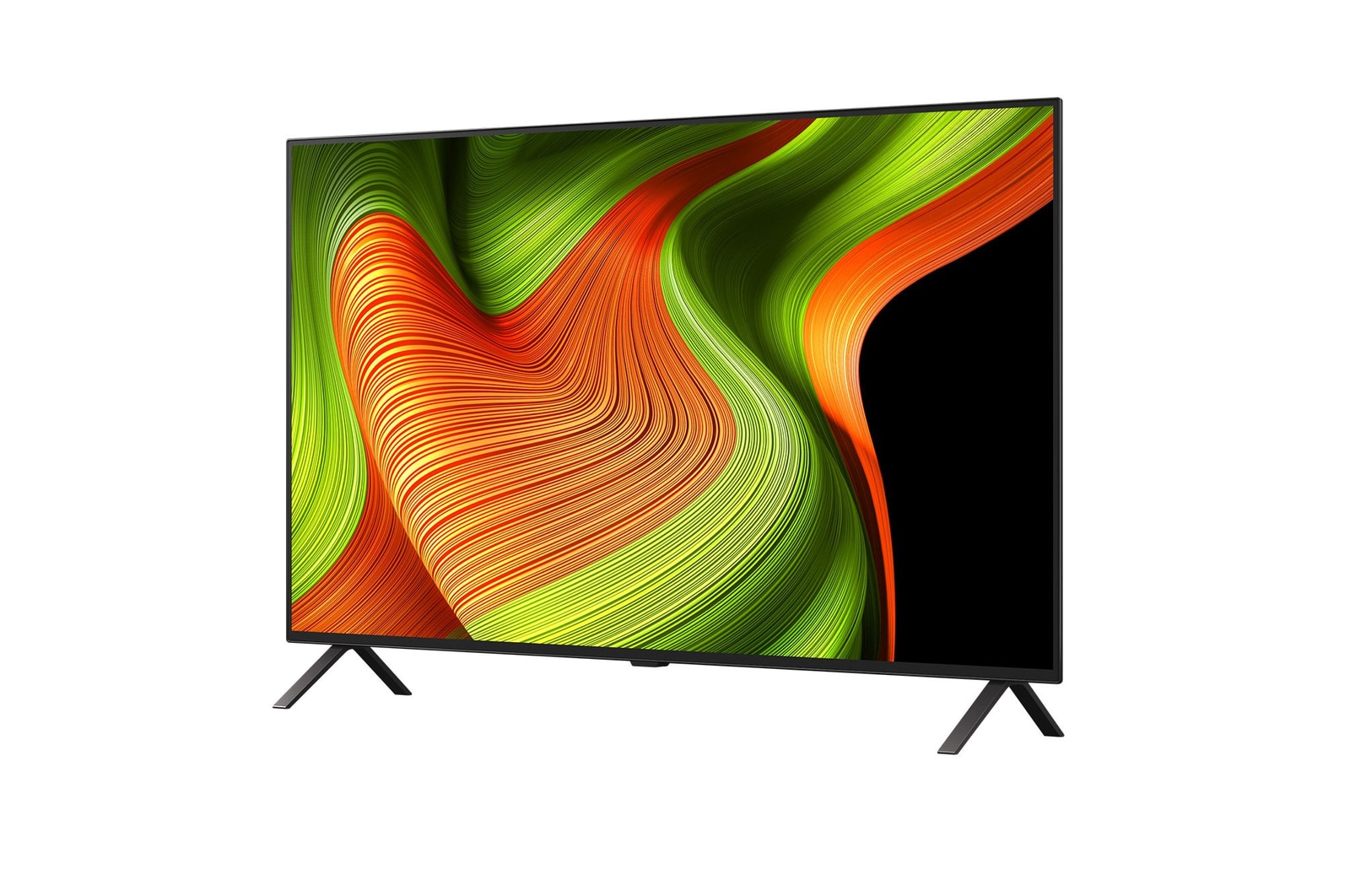 Licht schuine weergave van LG OLED AI B5 4K Smart TV.