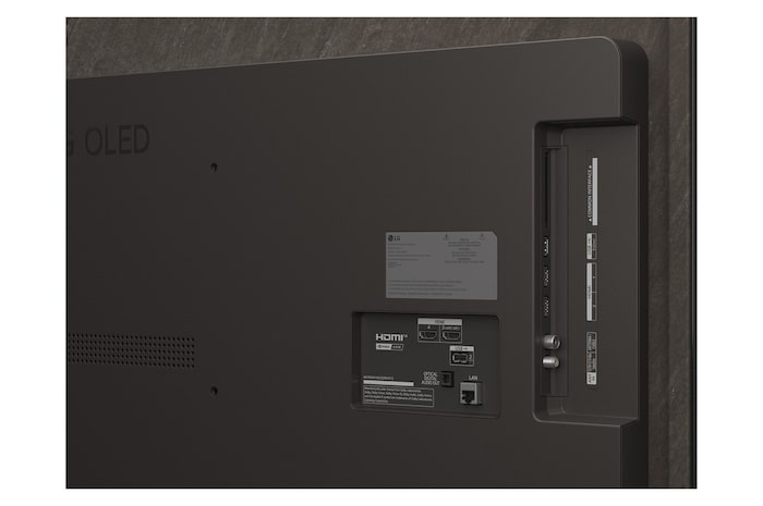 Achteraanzicht van LG OLED AI B5 4K Smart TV.