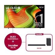 LG 65 inch LG OLED AI B5 4K Smart TV 2025 & DSC9S 3.1.3 kanaal , OLED65B56LA.DSC9S
