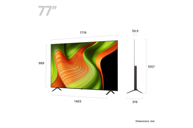 LG 77 inch LG OLED AI B5 4K Smart TV 2025, OLED77B56LA