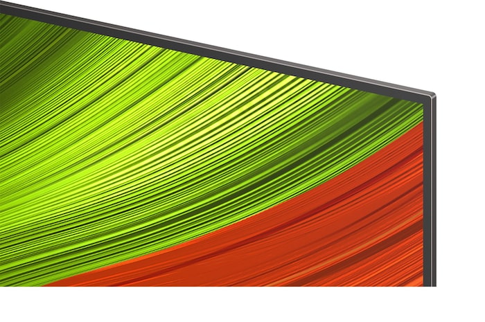 Licht schuine weergave van LG OLED AI B5 4K Smart TV.