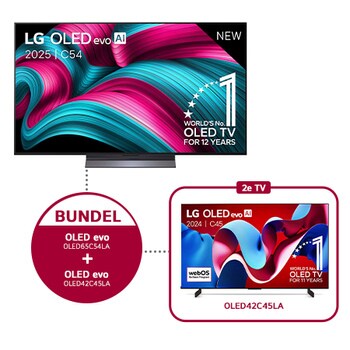 Téléviseur LG OLED Evo 42" 4K - OLED42C54LA - Processeur Alpha 9 Gen8 - Perfect Black - 120 Hz - WebOS 25 - Smart TV Gaming