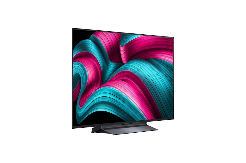 Achteraanzicht van een LG OLED evo AI C5 4K Smart TV.