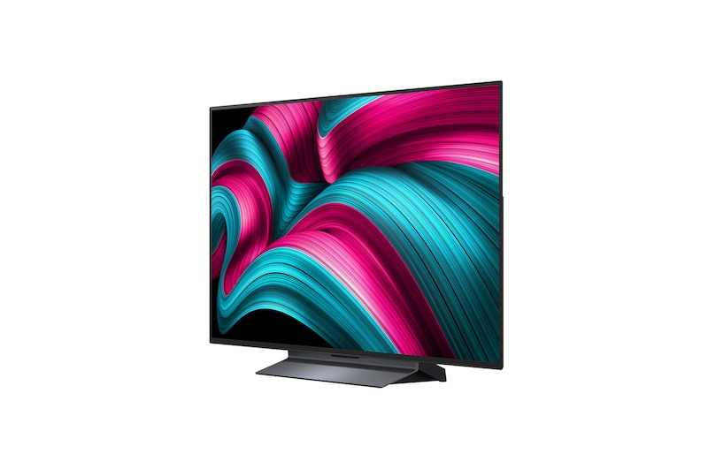 Zijaanzicht van een LG OLED evo AI C5 4K Smart TV.