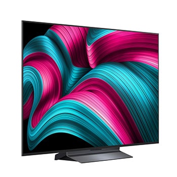 Achteraanzicht van een LG OLED evo AI C5 4K Smart TV.