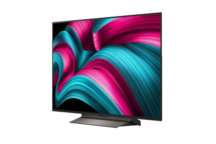 Zijaanzicht van een LG OLED evo AI C5 4K Smart TV.