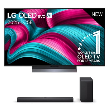 Front view with LG OLED evo AI