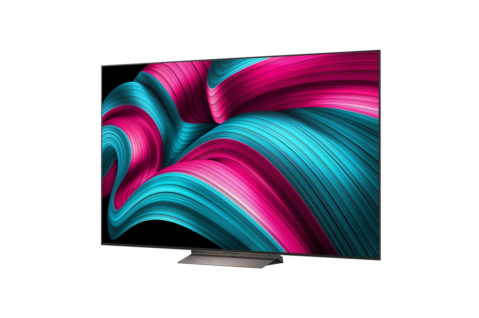 LG AI Magic Remote op de voorgrond. Het AI-knoppictogram is gemarkeerd. Op de achtergrond bevindt zich de LG webOS-gebruikersinterface. De muiscursor geeft aan dat de afstandsbediening in gebruik is. Text legt uit hoe de functies en bedieningselementen van de afstandsbediening het navigeren door webOS eenvoudig maken.