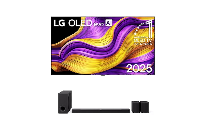 LG 83 inch LG OLED evo AI G5 4K Smart TV 2025 & DS95TR 9.1.5-kanaals, OLED83G55LW.DS95TR