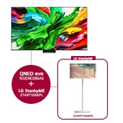 LG 100 inch LG QNED evo AI QNED86 MiniLED 4K Smart TV 2025 & 27 inch LG StanbyME Rollable Smart TV, 100QNED86A6.27ART10