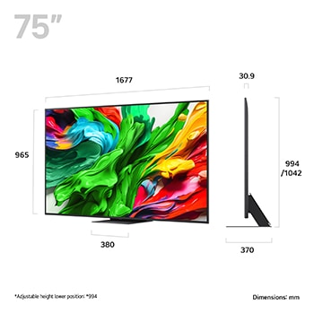 LG 75 inch LG QNED evo AI QNED86 MiniLED 4k Smart TV 2025, 75QNED86A6A