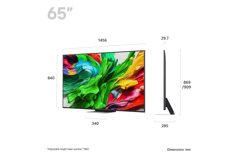 LG 65 inch LG QNED evo AI QNED87 MiniLED 4k Smart TV 2025, 65QNED87A6B