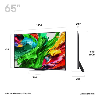 LG 65 inch LG QNED evo AI QNED87 MiniLED 4k Smart TV 2025, 65QNED87A6B