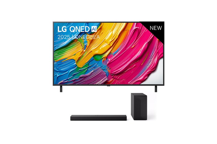 LG 55 inch LG QNED8E AI 4K Smart TV 2025 & DS60T 3.1-kanaal, 55QNED8EA6B.DS60T
