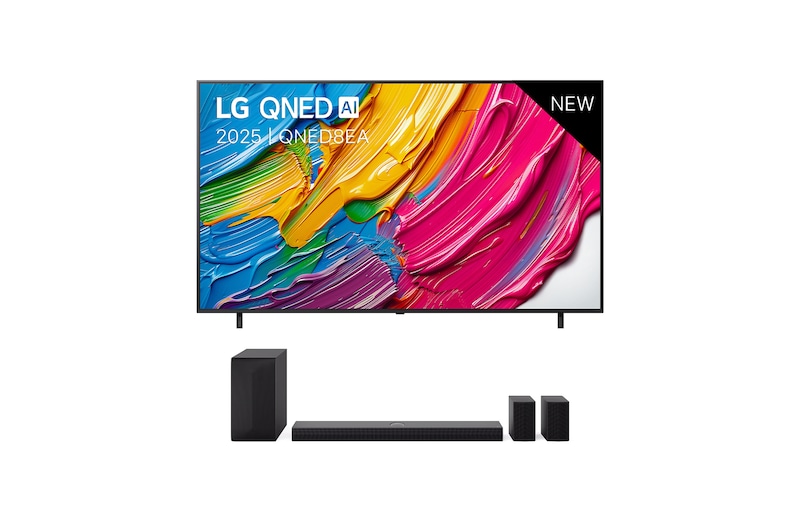 LG 75 inch LG QNED8E AI 4K Smart TV 2025 & DS70TR 5.1.1-kanaals, 75QNED8EA6B.DS70TR