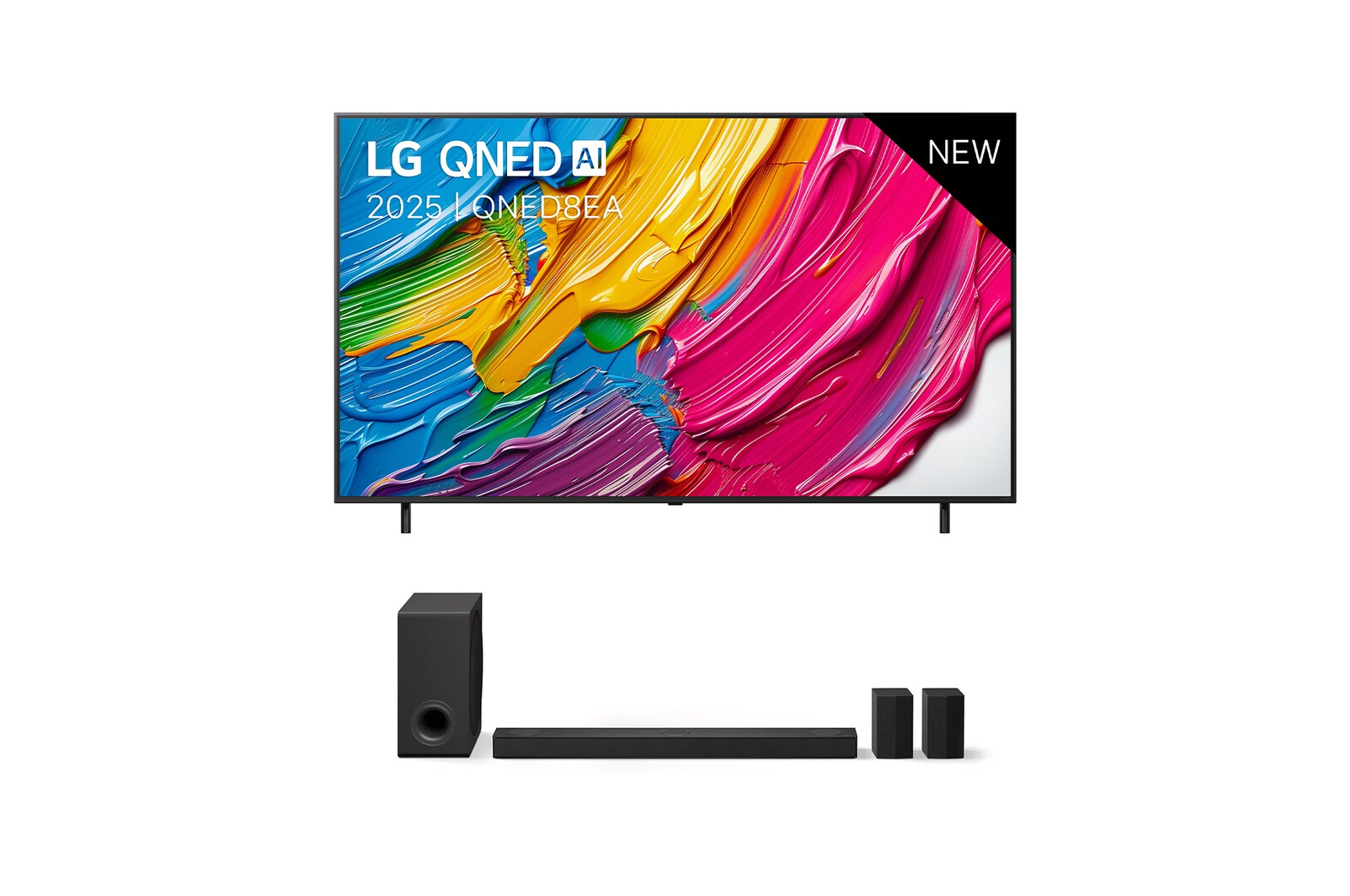 LG 86 inch LG QNED8E AI 4K Smart TV 2025 & DS80TR 5.1.3-kanaals, 86QNED8EA6B.DS80TR