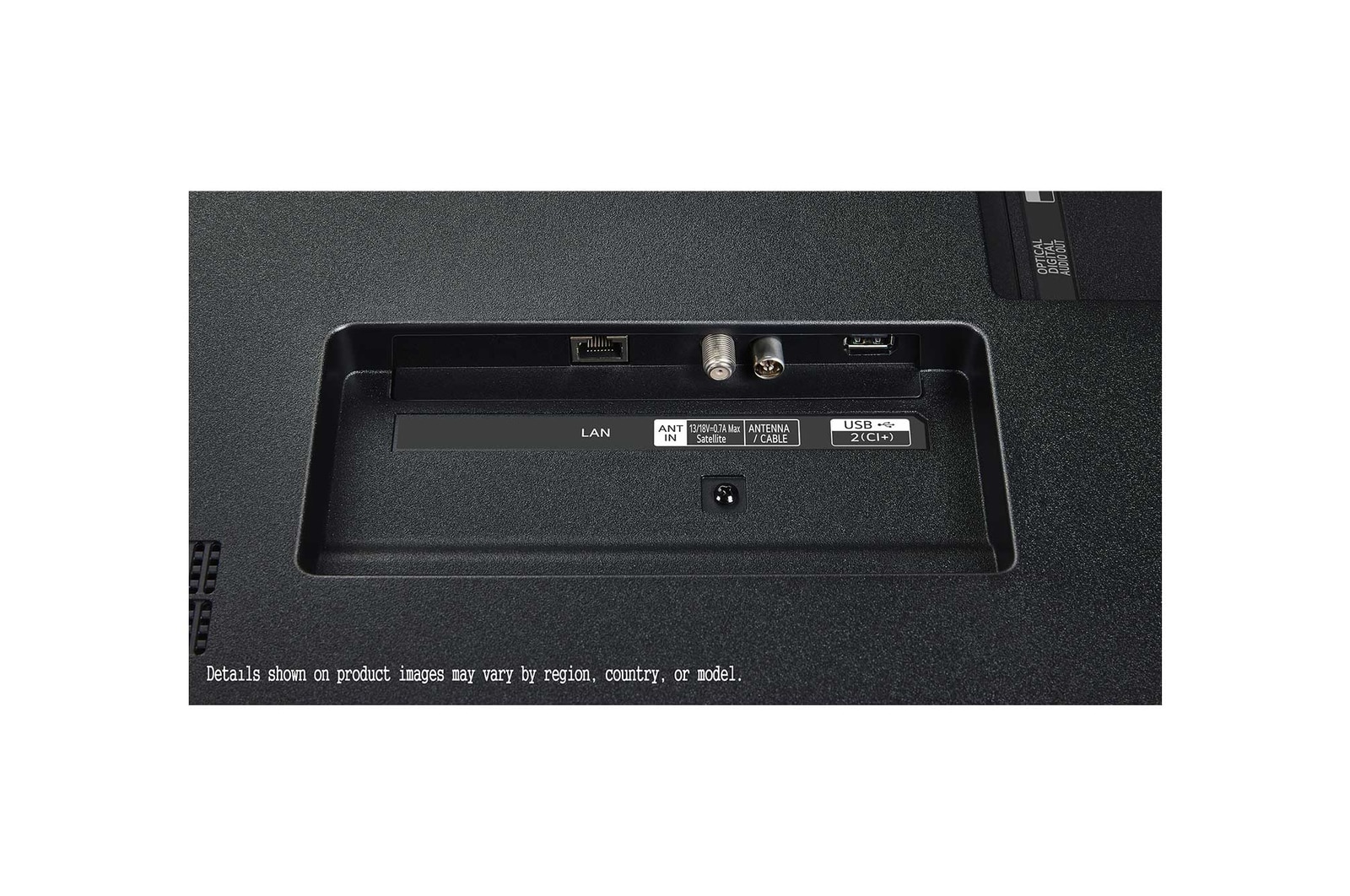 LG AI Magic Remote met de AI-knop gemarkeerd. Daaromheen staan de verschillende functionaliteiten die een gebruiker met de knop kan openen. AI Voice ID, AI Search, AI Chatbot, AI Concierge, AI Picture Wizard, AI Sound Wizard. De tekst legt uit dat de LG AI Magic Remote je AI Experience compleet maakt met een speciale AI-knop en kan worden gebruikt als muis. Gewoon aanwijzen en klikken.