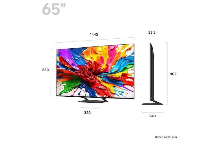 LG 65 inch LG QNED evo AI QNED93 MiniLED 4k Smart TV 2025, 65QNED93A6A