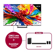 LG 75 inch LG QNED evo AI QNED93 MiniLED 4k Smart TV 2025 & DS70TR 5.1.1-kanaals, 75QNED93A6A.DS70TR