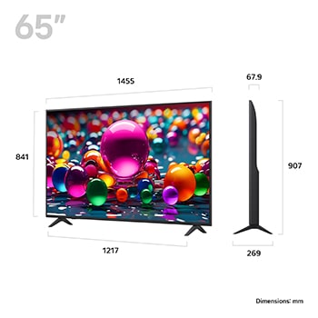 LG 65 inch LG UHD AI UA75 4k Smart TV 2025, 65UA75006LA