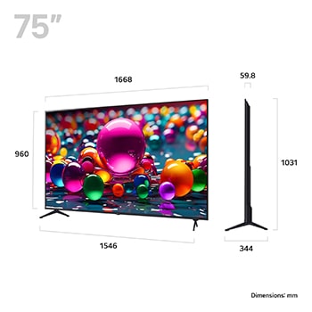 LG 75 inch LG UHD AI UA75 4K Smart TV 2025, 75UA75006LA