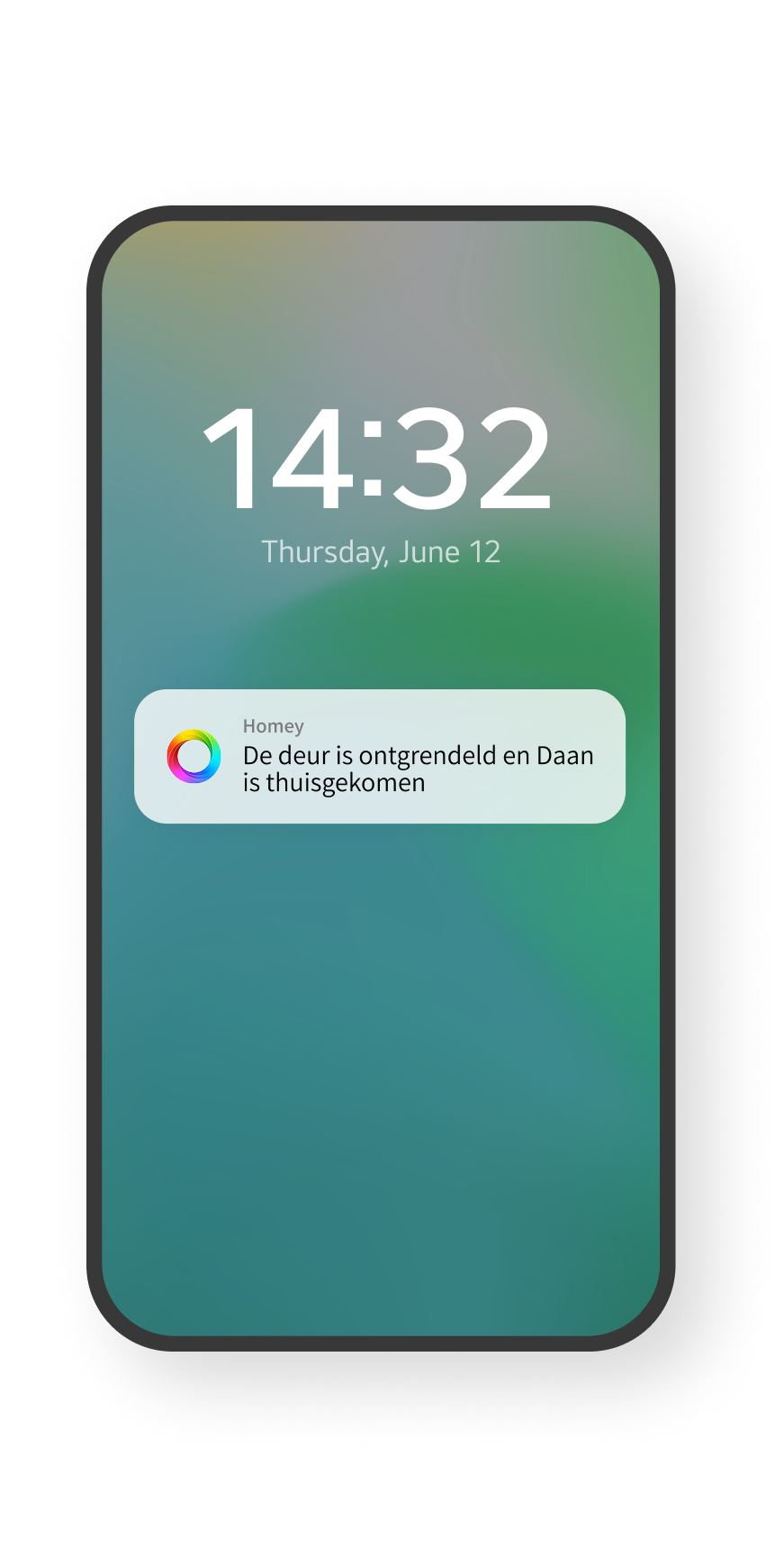 Een scherm met een melding op de telefoon