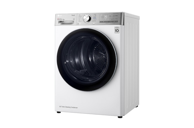 LG 9kg Warmtepompdroger Wit | 6 Motion DD | ThinQ | Auto Cleaning Condenser, RH90V9AV2QR